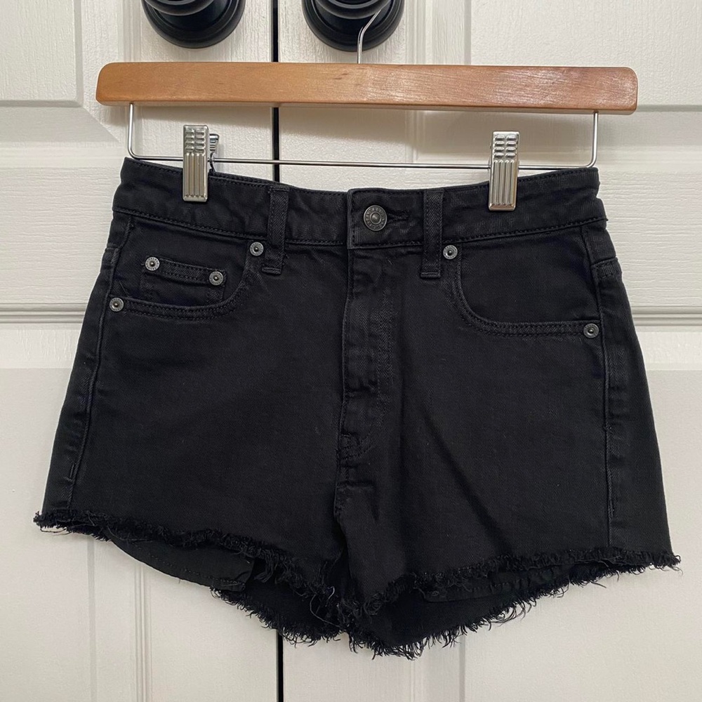 Aritzia Talula Black Denim Shorts
